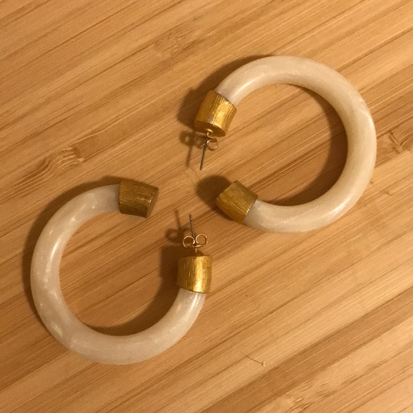 Zara Jewelry - ZARA large light acrylic hoops with gold accent